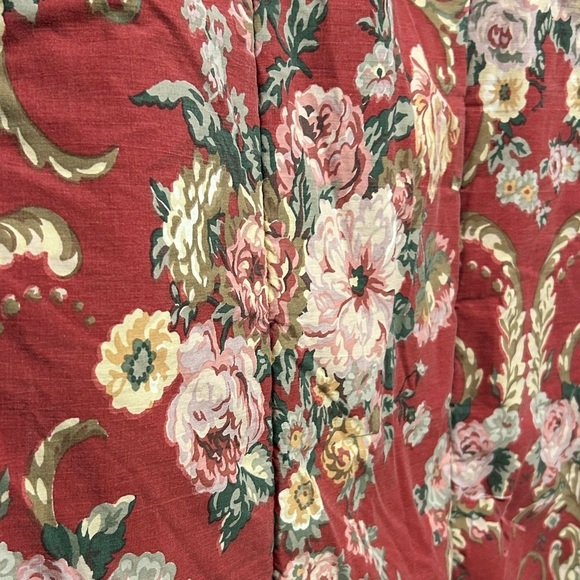 VTG Ralph Lauren Danielle Marseilles Comforter Twin Red Floral Cabin Barncore - Picture 4 of 10